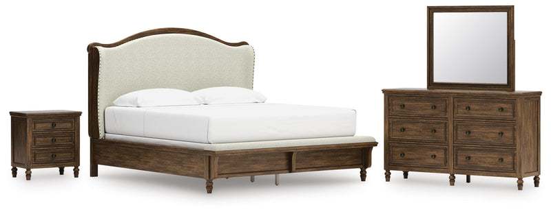 Juego de dormitorio con cama panel tapizada Sturlayne