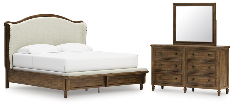 Juego de dormitorio con cama panel tapizada Sturlayne