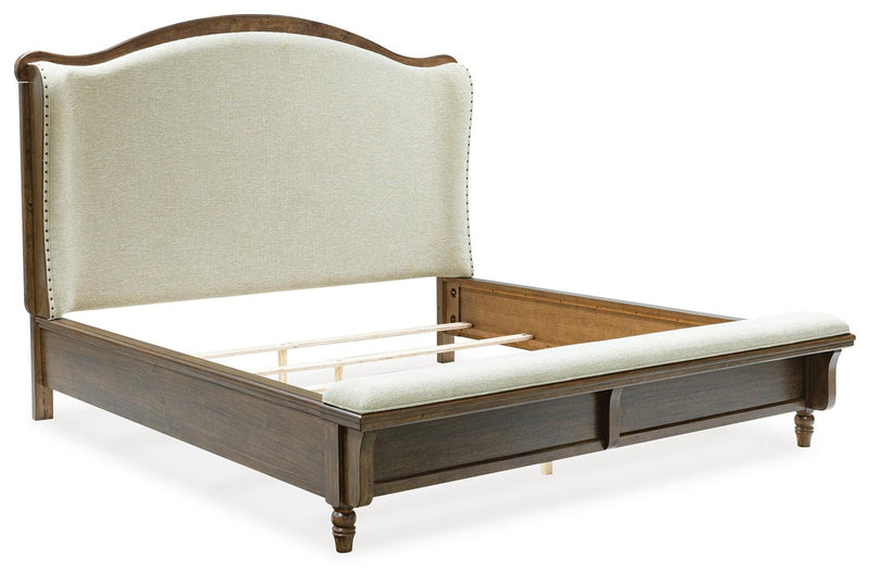 Juego de dormitorio con cama panel tapizada Sturlayne