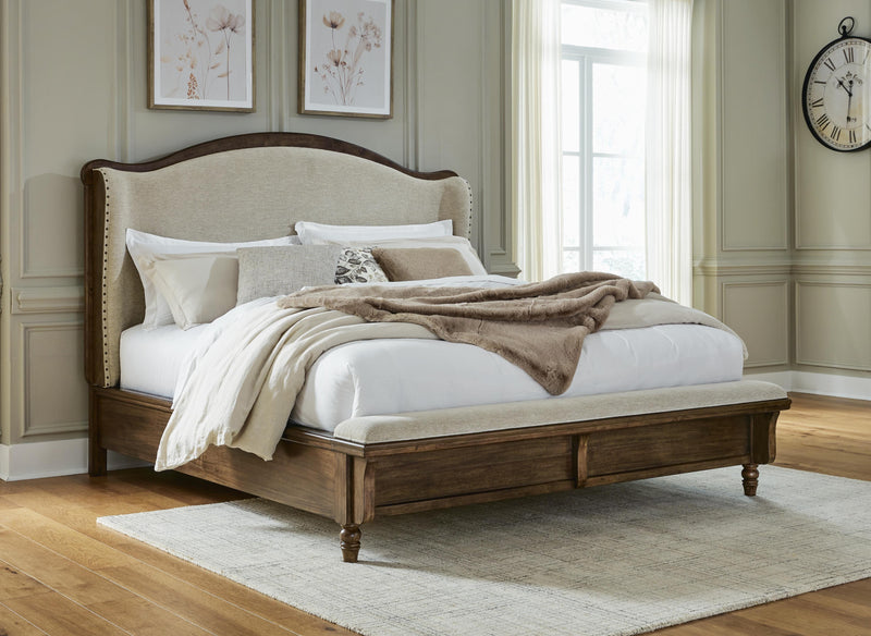 Juego de dormitorio con cama panel tapizada Sturlayne