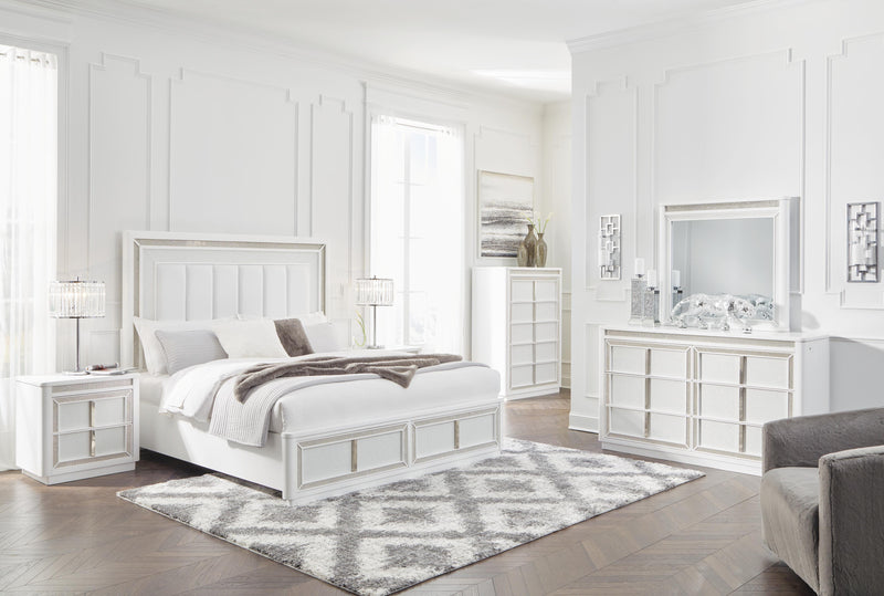 Juego de dormitorio de cama tapizada con almacenaje Chalanna