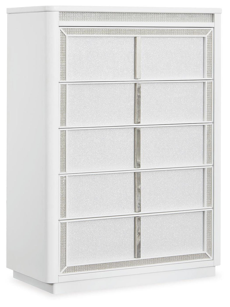 Juego de dormitorio de cama tapizada con almacenaje Chalanna