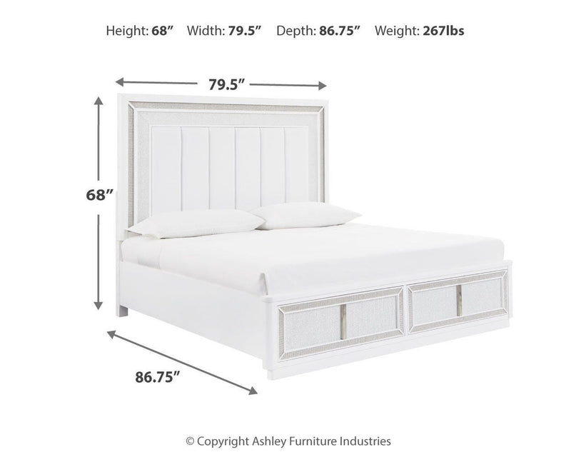 Juego de dormitorio de cama tapizada con almacenaje Chalanna
