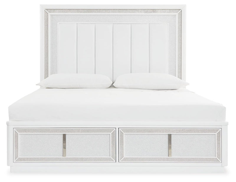 Juego de dormitorio de cama tapizada con almacenaje Chalanna