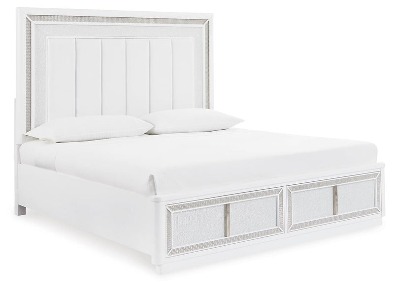 Juego de dormitorio de cama tapizada con almacenaje Chalanna