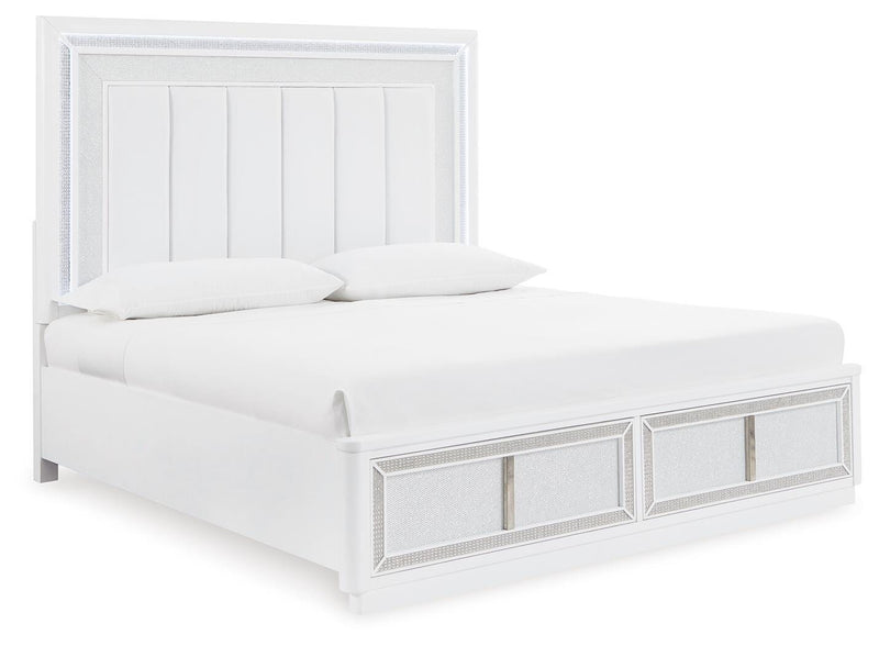 Juego de dormitorio de cama tapizada con almacenaje Chalanna