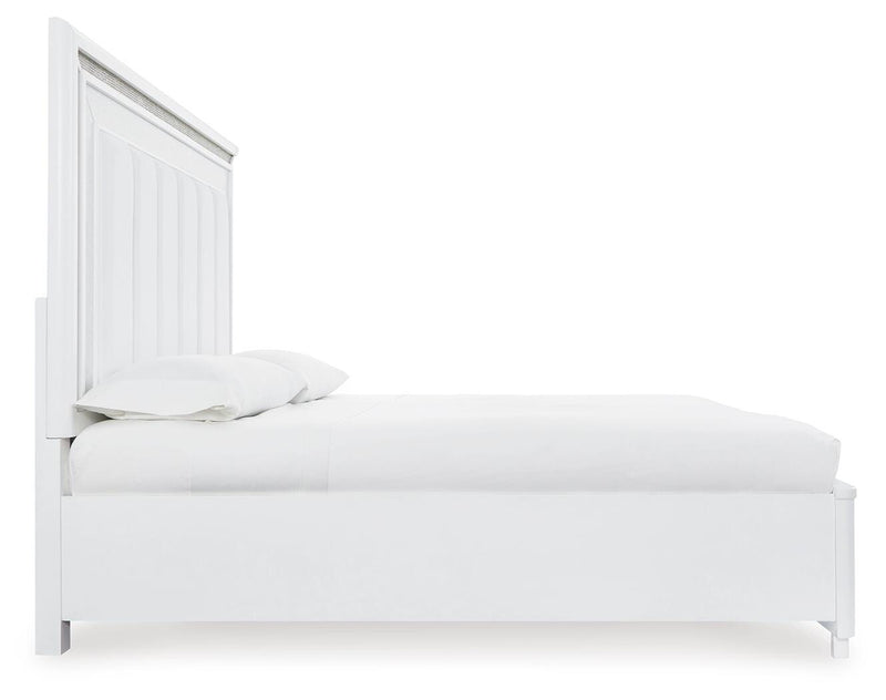 Juego de dormitorio de cama tapizada con almacenaje Chalanna