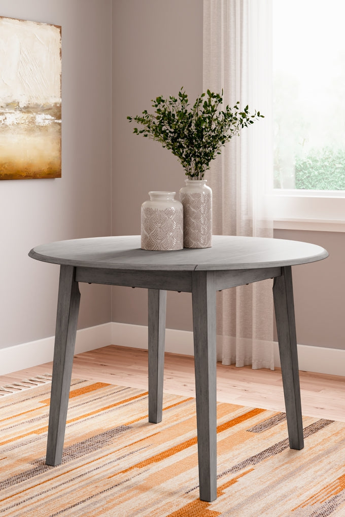Mesa de comedor redonda Shullden con alas abatibles
