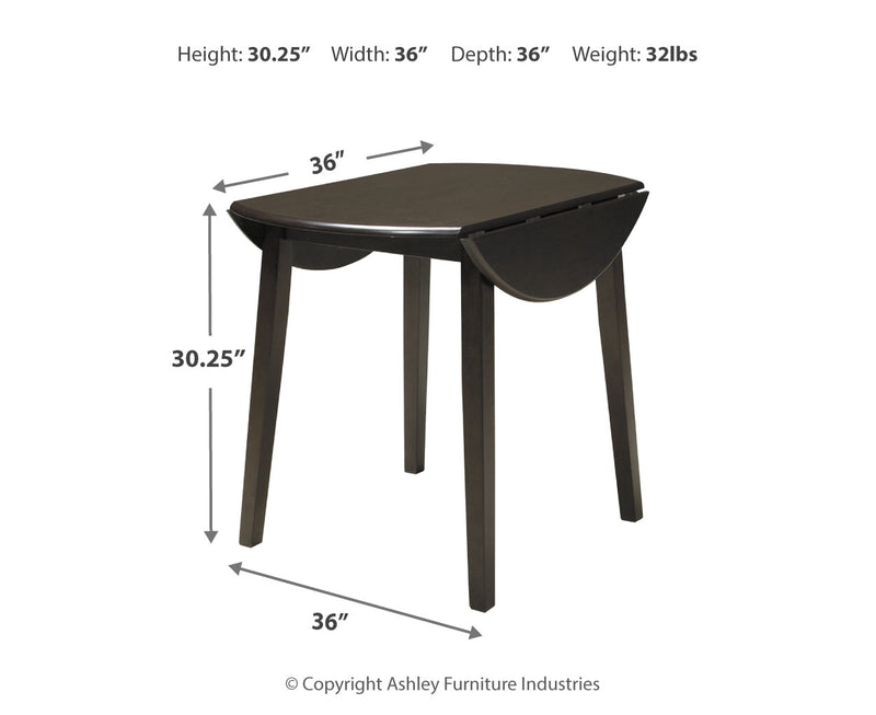 Hammis Round Dining Room Drop Leaf Table