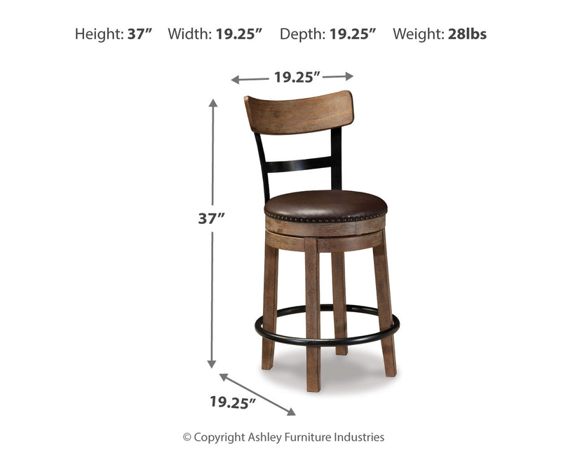 Pinnadel Upholstered Swivel Barstool