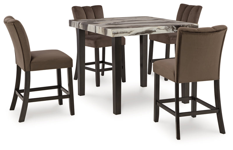 Jeshina Counter Height Table with 4 Stools