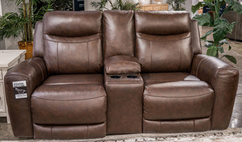 Gravier Power Reclining Loveseat/Console/Adjustable Headrest