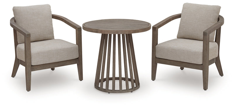 Sunset Lake Chairs w/CUSH/ Table Set (3/CN)