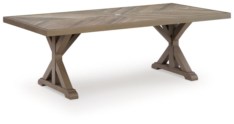 Revare Beach RECT Dining Table with Umbrella Option