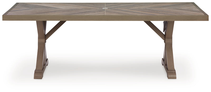 Mesa de comedor rectangular Revare Beach con opción de sombrilla