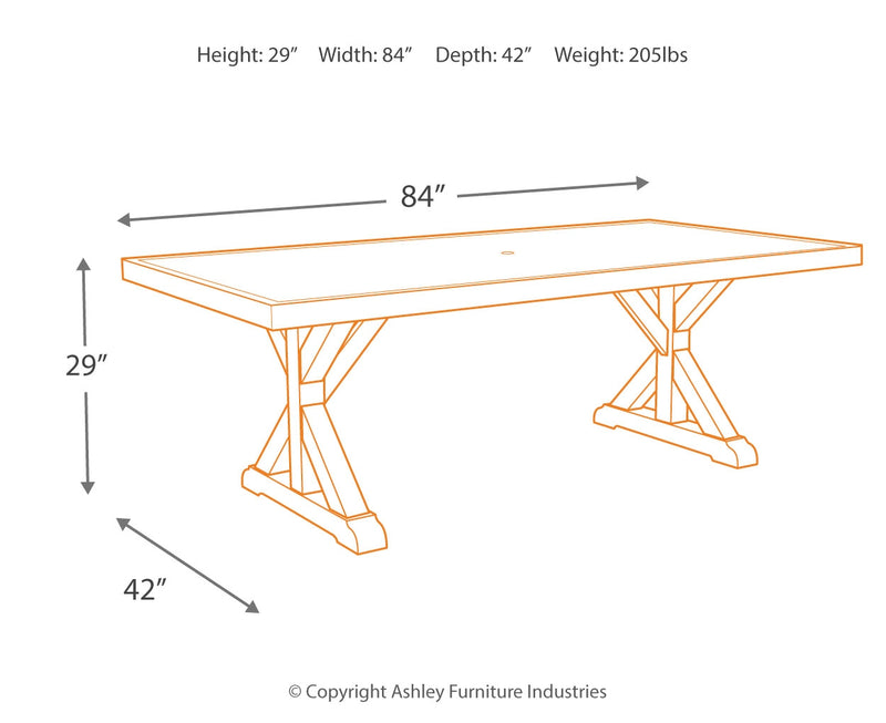 Mesa de comedor Beachcroft RECT con opción de sombrilla