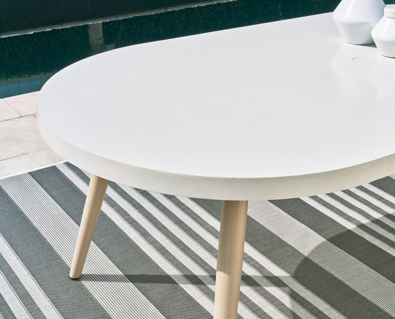 Seton Creek Oval Dining Table with Umbrella Option