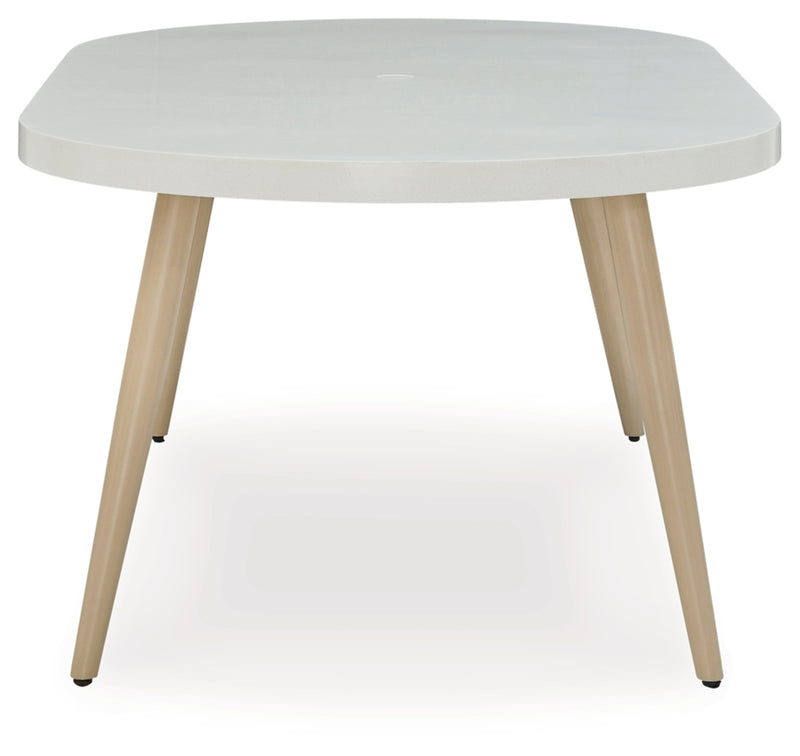 Seton Creek Oval Dining Table with Umbrella Option