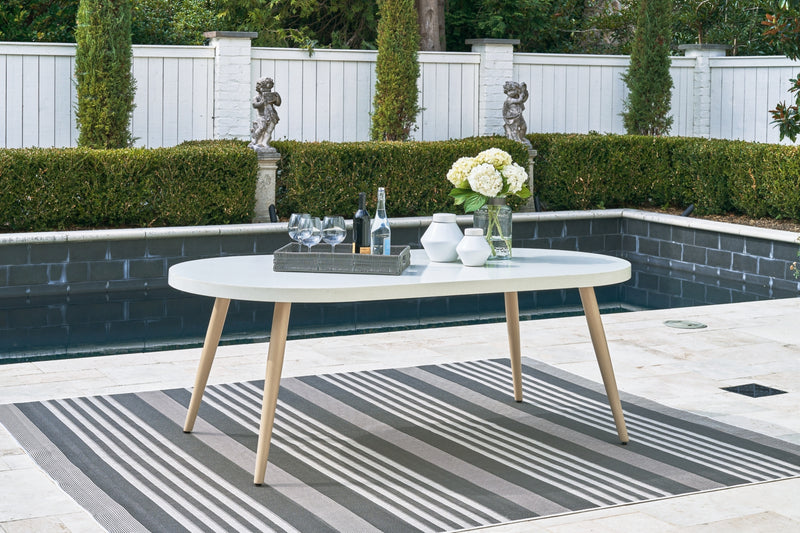 Seton Creek Oval Dining Table with Umbrella Option