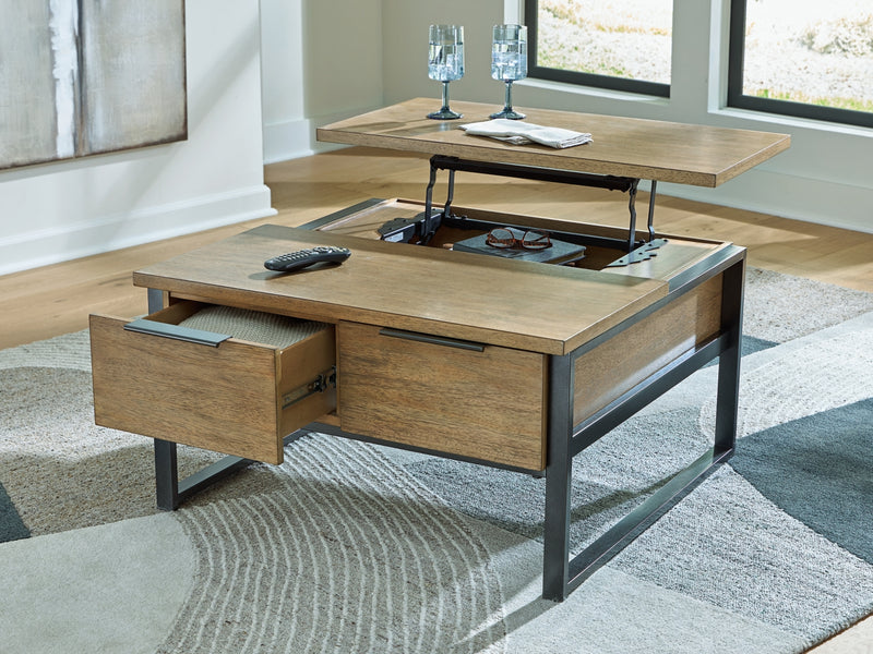 Mesa de centro Montia con tapa elevable