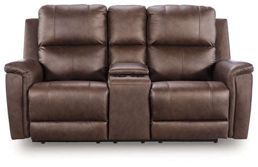 Beryton Power Reclining Loveseat/Console/Adjustable Headrest