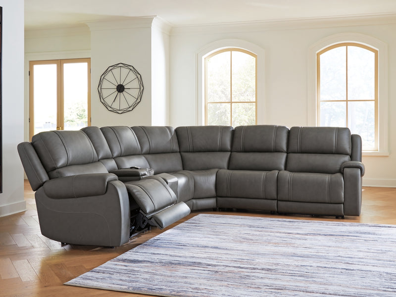 Seccional reclinable eléctrico 5Z-Harrenhurst de 6 piezas