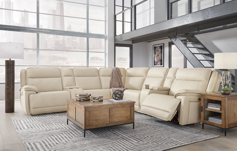 Sofá seccional reclinable de 7 piezas Double Deal con 2 consolas