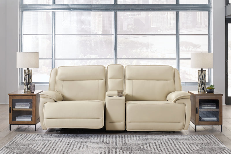 Sofá reclinable eléctrico de 3 piezas Double Deal con consola