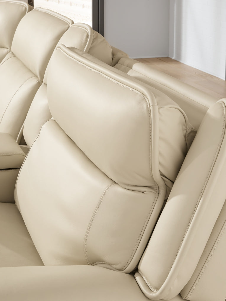 Sofá reclinable eléctrico de 3 piezas Double Deal con consola