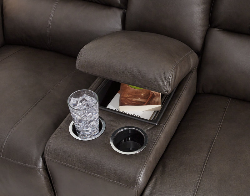 Boxmere DBL Reclining Power Loveseat w/Console