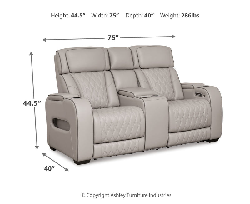 Sofá biplaza reclinable eléctrico Boyington/Consola/Reposacabezas ajustable
