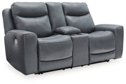 Mindanao Power Reclining Loveseat/Console/Adjustable Headrest
