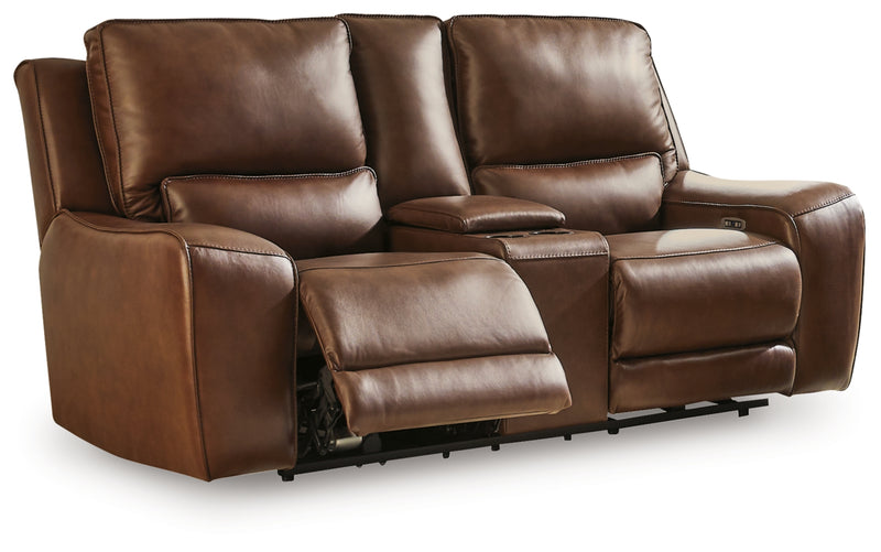 Silverbrooke Power Reclining Loveseat/Console/Adjustable Headrest
