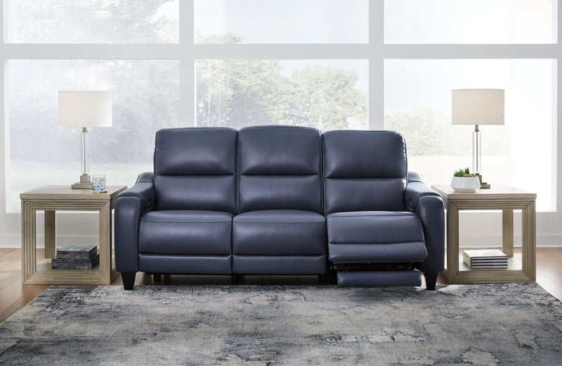 Mercomatic Power Reclining Sofa with Adjustable Headrest