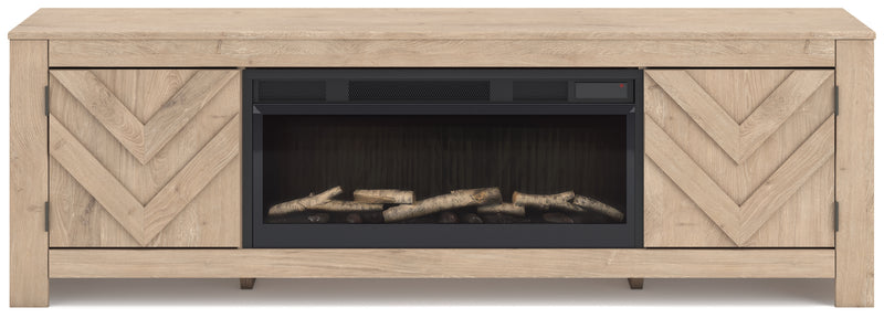 Mueble de TV Cayboni de 71" con chimenea eléctrica