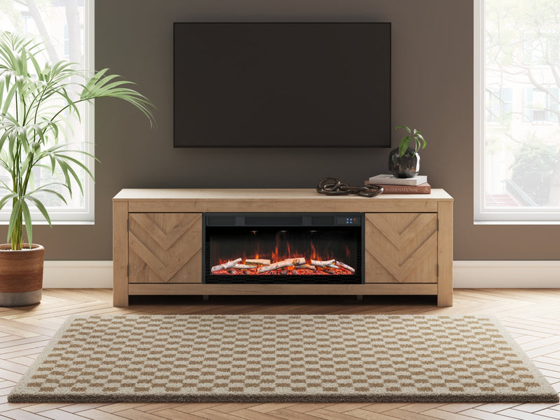 Mueble de TV Cayboni de 71" con chimenea eléctrica