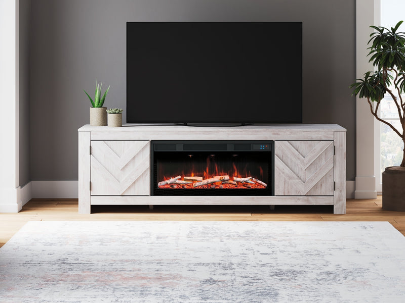 Mueble de TV Cayboni de 71" con chimenea eléctrica