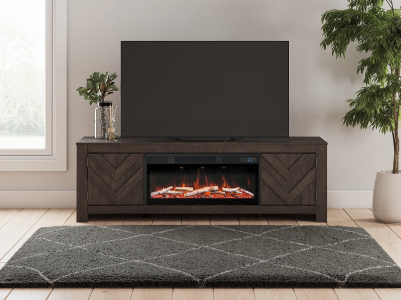 Mueble de TV Cayboni de 71" con chimenea eléctrica