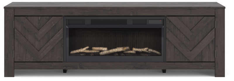 Mueble de TV Cayboni de 71" con chimenea eléctrica