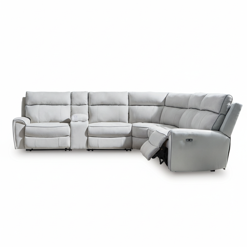 Grafton Pike 6-Piece Reclining Sectional with Storage Console
