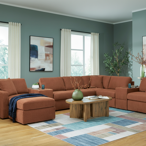 Modmax 4-Piece Sectional with Storage Chaise and Audio Console