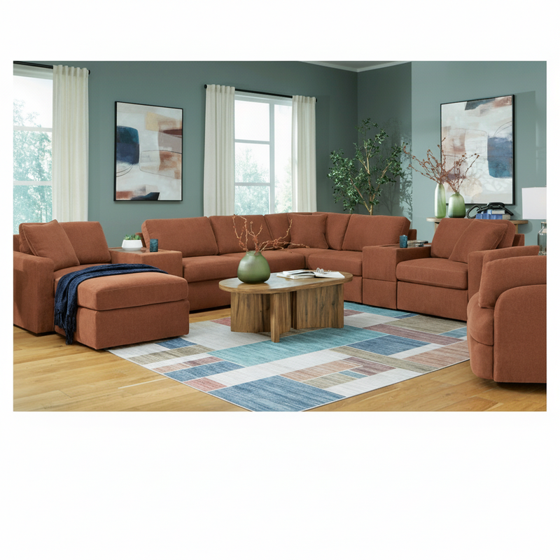 Modmax 4-Piece Sectional with Storage Chaise and Storage Console