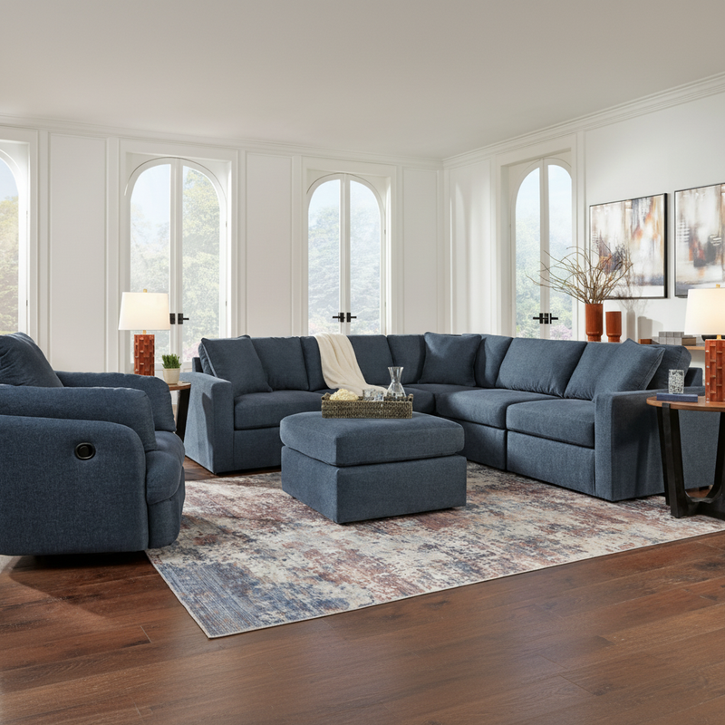 Modmax 4-Piece Sectional with Storage Chaise and Storage Console