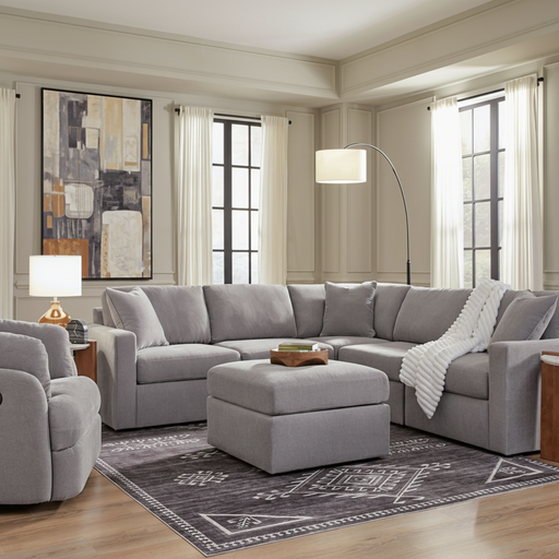 Modmax 5-Piece Double Storage Chaise Sectional with Storage Consoles