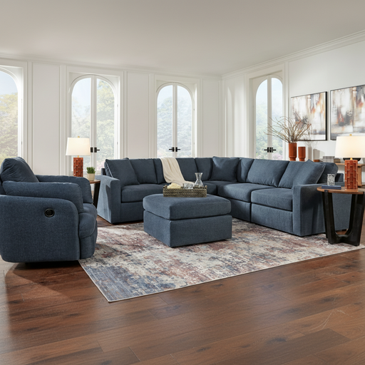 Modmax 6-Piece Sectional with Storage Chaise and Audio Console