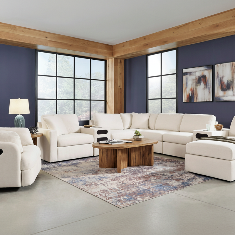 Modmax 6-Piece Sectional with Storage Chaise and Storage Console