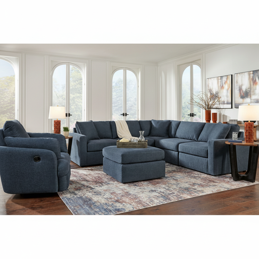 Modmax 6-Piece Sectional with Storage Chaise and Storage Console
