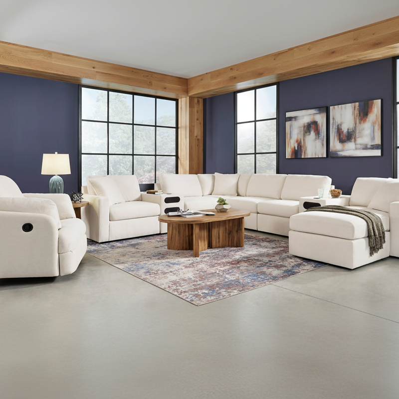 Modmax 7-Piece Double Storage Chaise Sectional with Storage Console