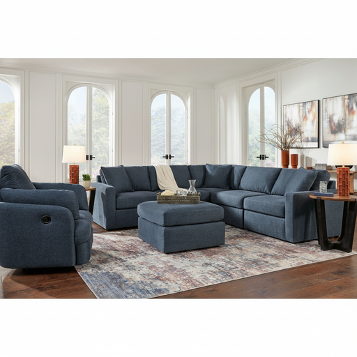 Modmax 8-Piece Double Storage Chaise Sectional with Audio and Storage Consoles