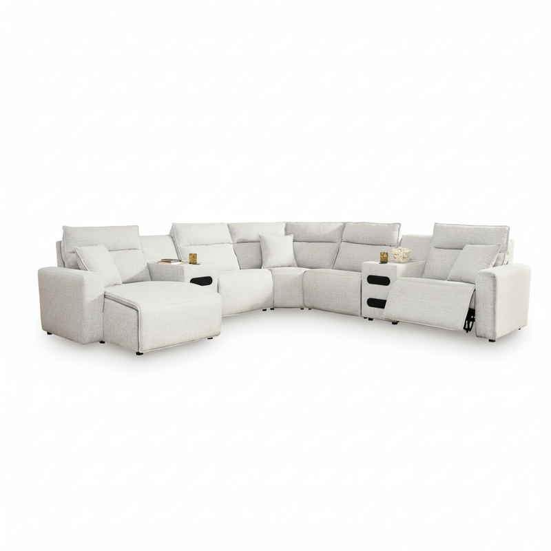 Modmax II 7-Piece Power Reclining Sectional with Chaise and Audio Consoles